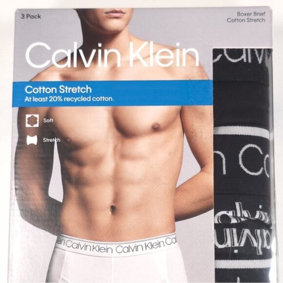 Calvin Klein 3 Pack Boxer Brief SMALL Cotton Stretch Extra Soft - Picture 2 of 7